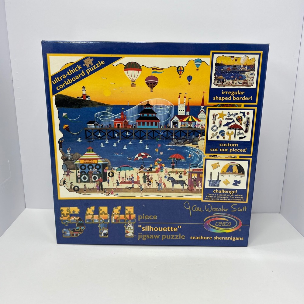 Ceaco Jane Wooster Scott Seashore Shenanigans Cork Puzzle 544 Pieces Complete